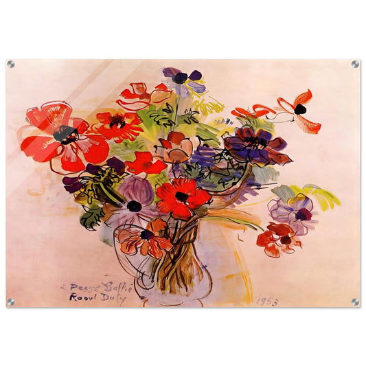 ANEMONES 1953 - Raoul Dufy Acrylic Print - 70x100 cm / 28x40″ inches