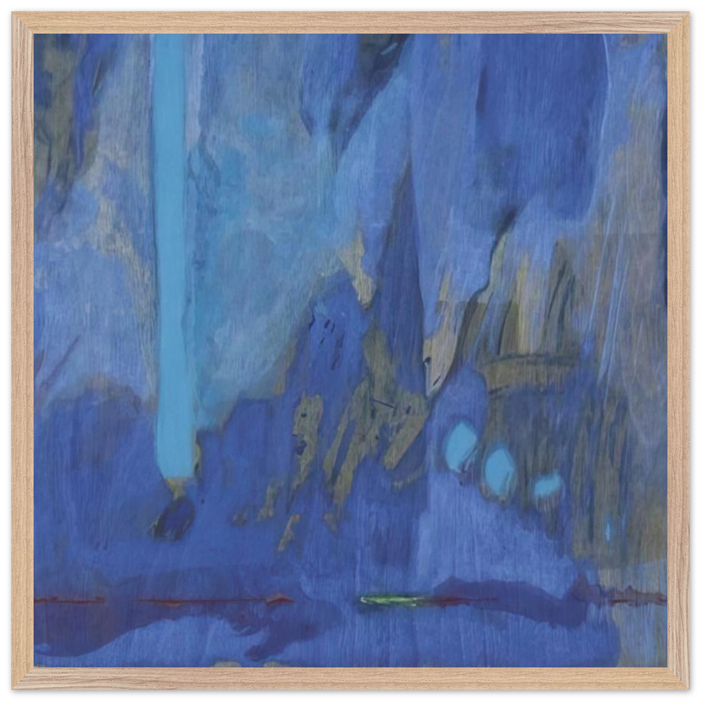 Helen Frankenthaler - Tales of Genji III - 1998 Wall art - 70x70 cm / 28x28 inches - Premium Wooden Framed Poster With Fine Art Paper - Wood frame