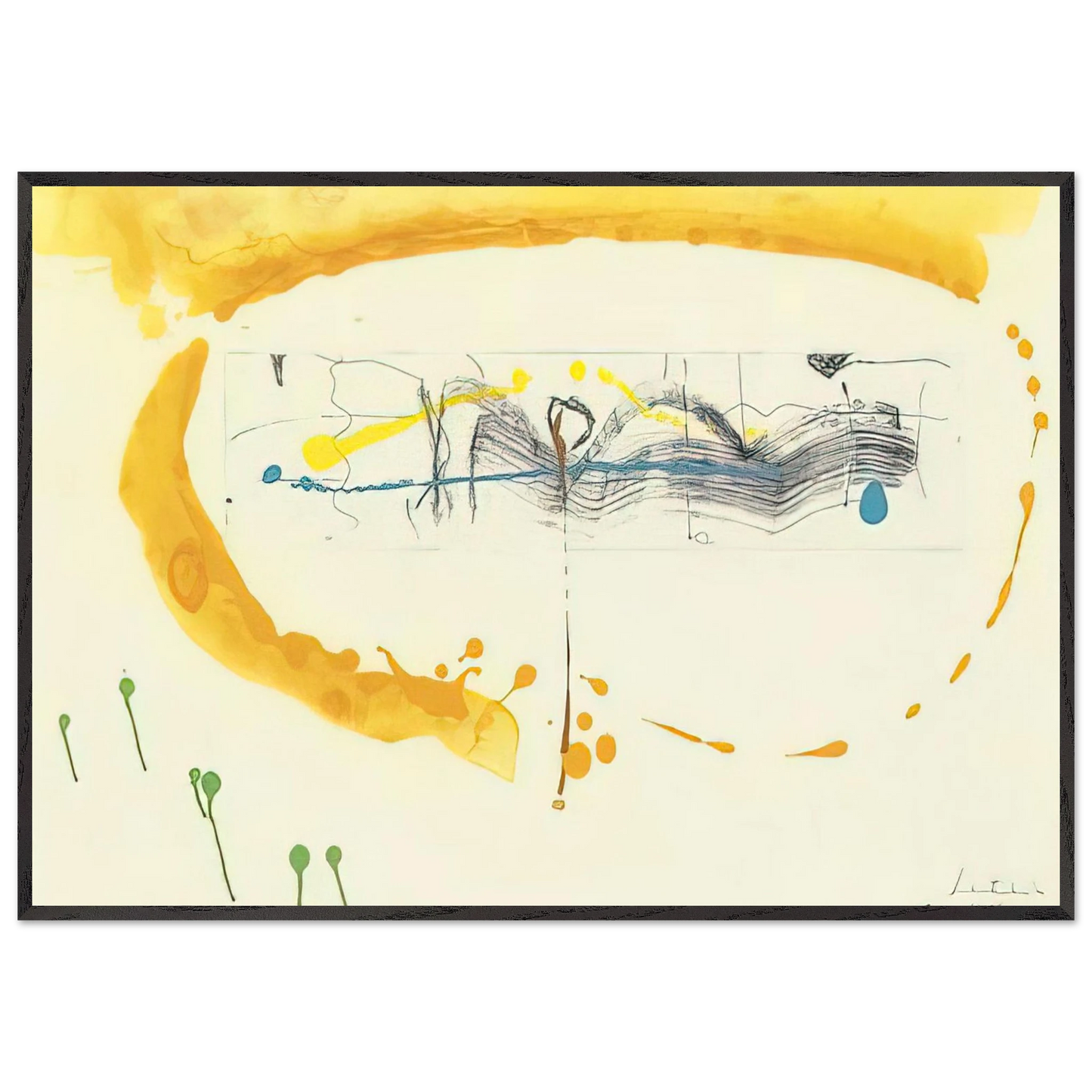 Helen Frankenthaler - Making Music - 2000 Wall art - 30x40 cm / 12x16 inches - Premium Wooden Framed Poster With Fine Art Paper - Black frame