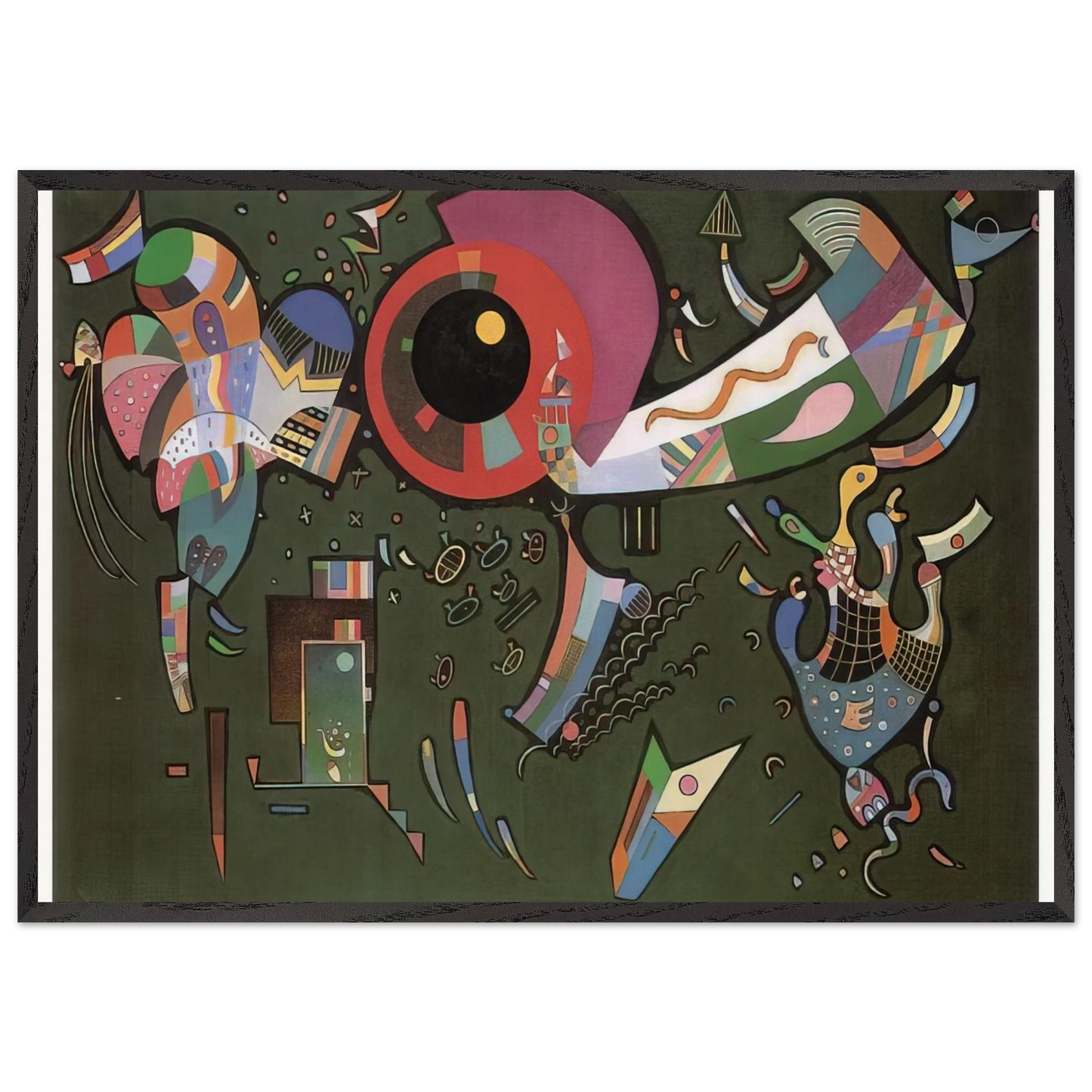 AROUND THE CIRCLE 1940 - Wassily Kandinsky Framed Art Print – Black Wooden Frame - Default Title - -Framed Art Print