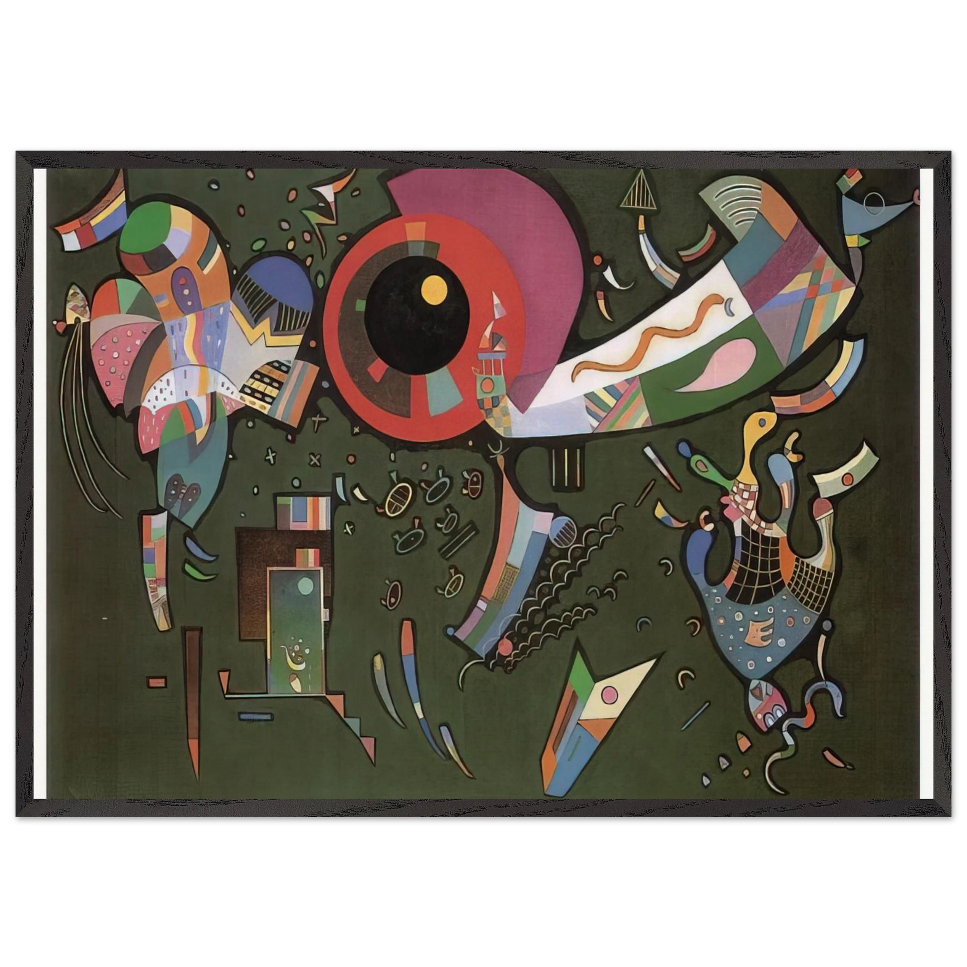 AROUND THE CIRCLE 1940 - Wassily Kandinsky Framed Art Print – Black Wooden Frame - Default Title - -Framed Art Print