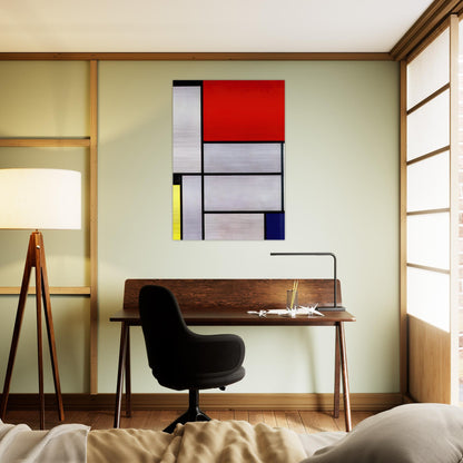 Tableau I - Piet Mondrian Brushed Aluminum Print - 70x100 cm / 28x40 inches | Piet Mondrian Aluminum Print | Piet Mondrian Prints