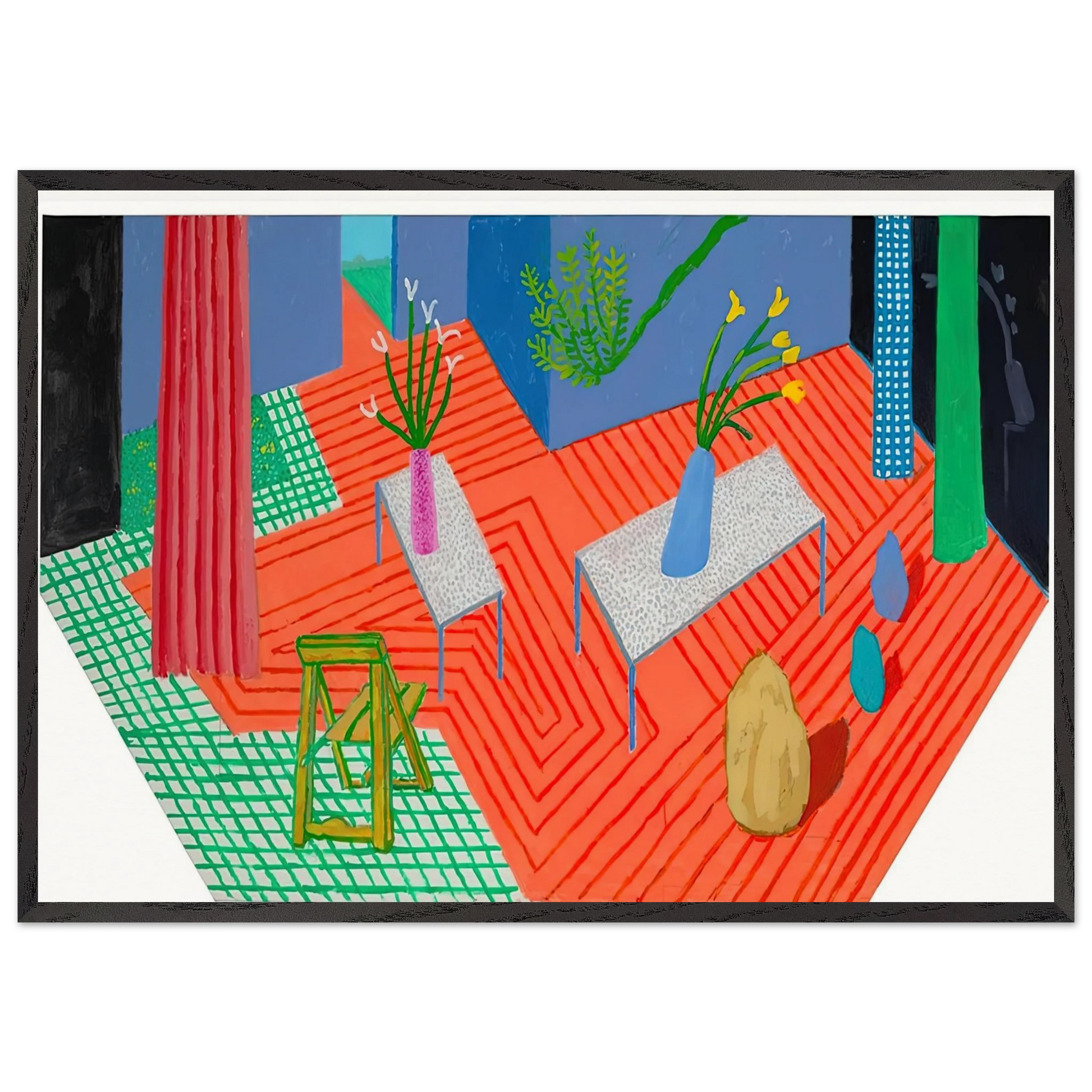 David Hockney N23 - David Hockney 70x100 cm / 28x40 inches Framed Art Print – Black Wooden Frame | David Hockney Art | Artwork by David Hockney