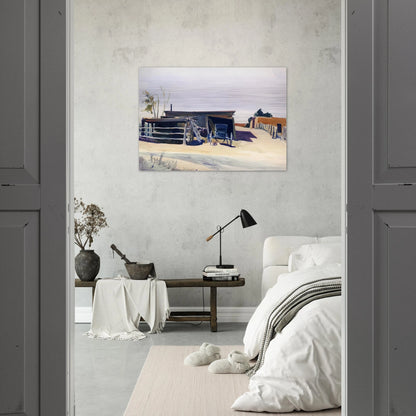 Adobes and Shed, New Mexico - Edward Hopper Brushed Aluminum Print - 70x100 cm / 28x40 inches | Edward Hopper Aluminum Print | Edward Hopper Prints