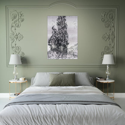 Cypresses - Vincent van Gogh Brushed Aluminum Print - 70x100 cm / 28x40 inches | Vincent van Gogh Aluminum Print | Vincent van Gogh Prints