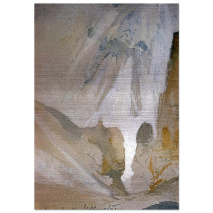 Canyon Walls, Yellowstone sketch - Thomas Moran Brushed Aluminum Print - 70x100 cm / 28x40 inches | Thomas Moran Aluminum Print | Thomas Moran Prints