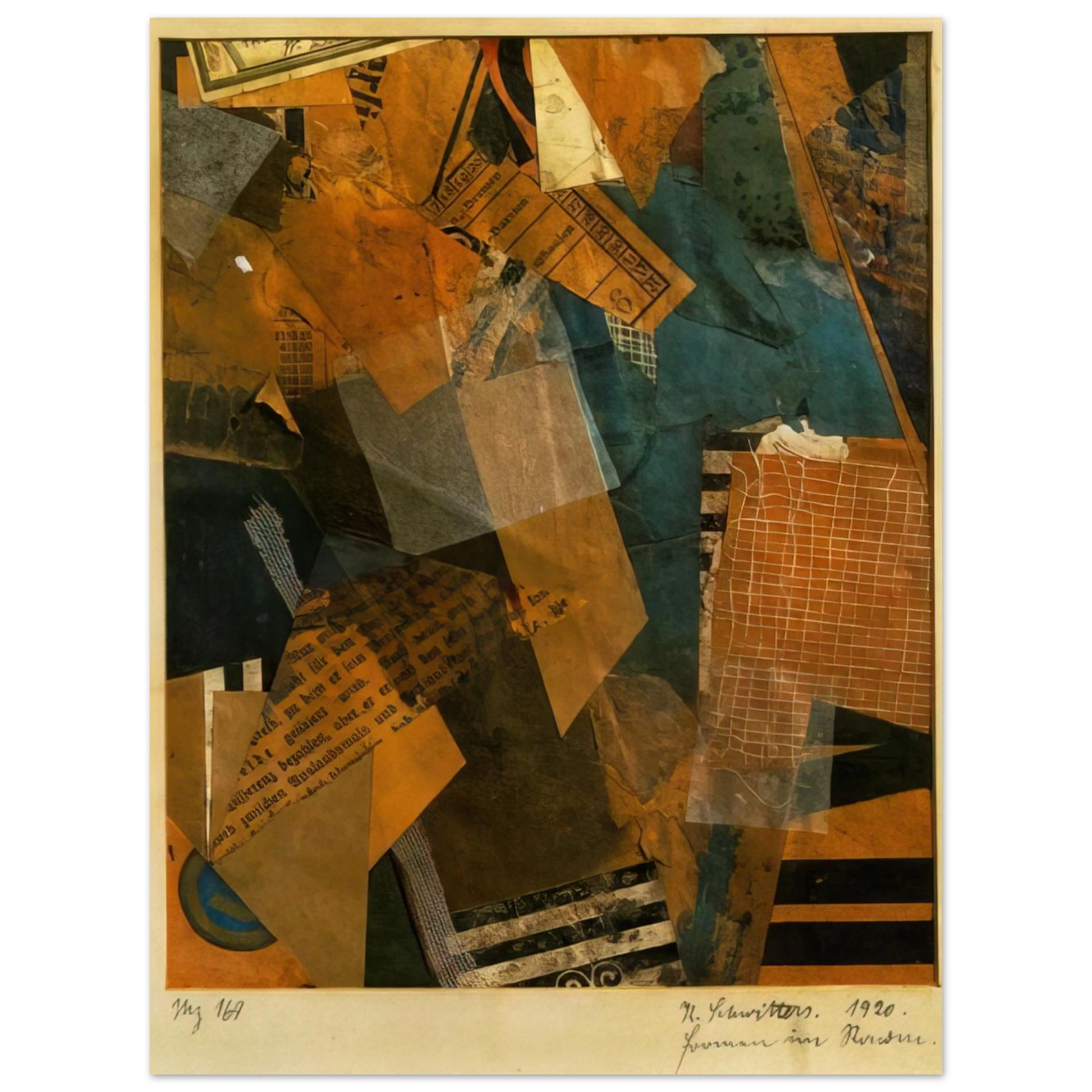 Kurt Schwitters - FORMS IN SPACE 1920 Fine Art Poster - Default Title