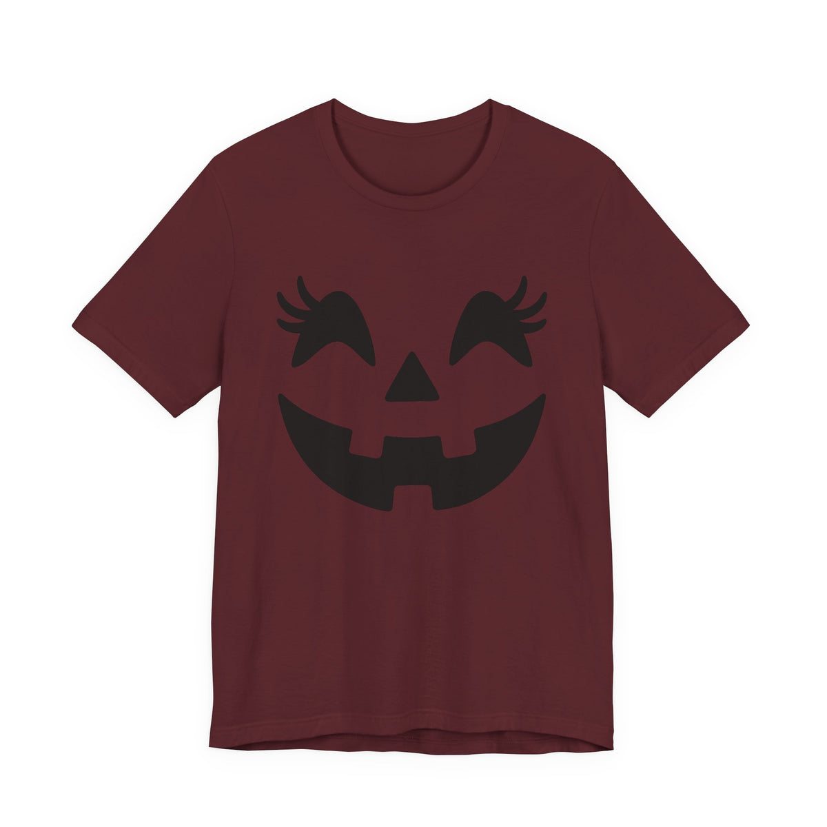 Jack O Lantern Face Pumpkin Eyelashes Halloween Women Girls T-Shirt