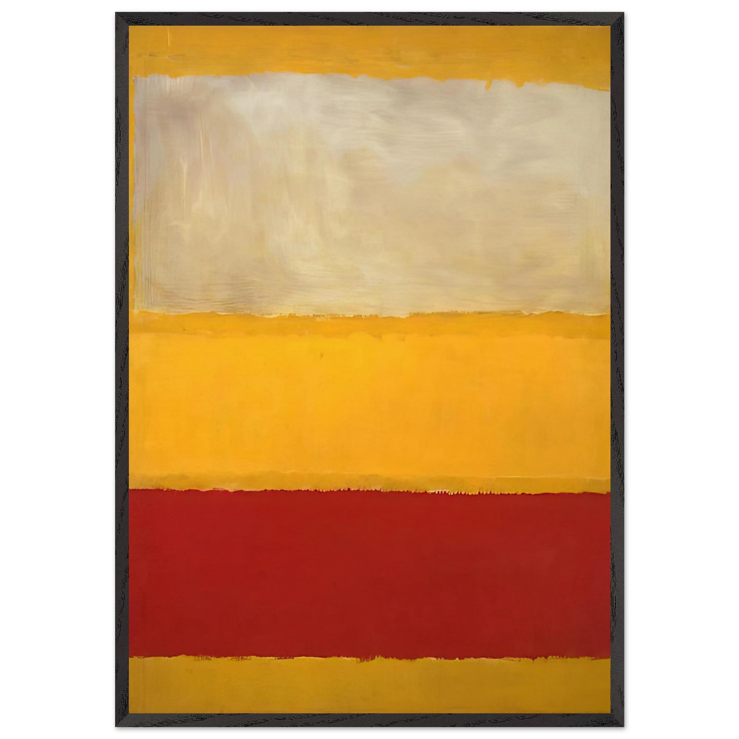 No 13 White Red on Yellow - Mark Rothko Framed Art Print – Black Wooden Frame - Default Title - -Framed Art Print