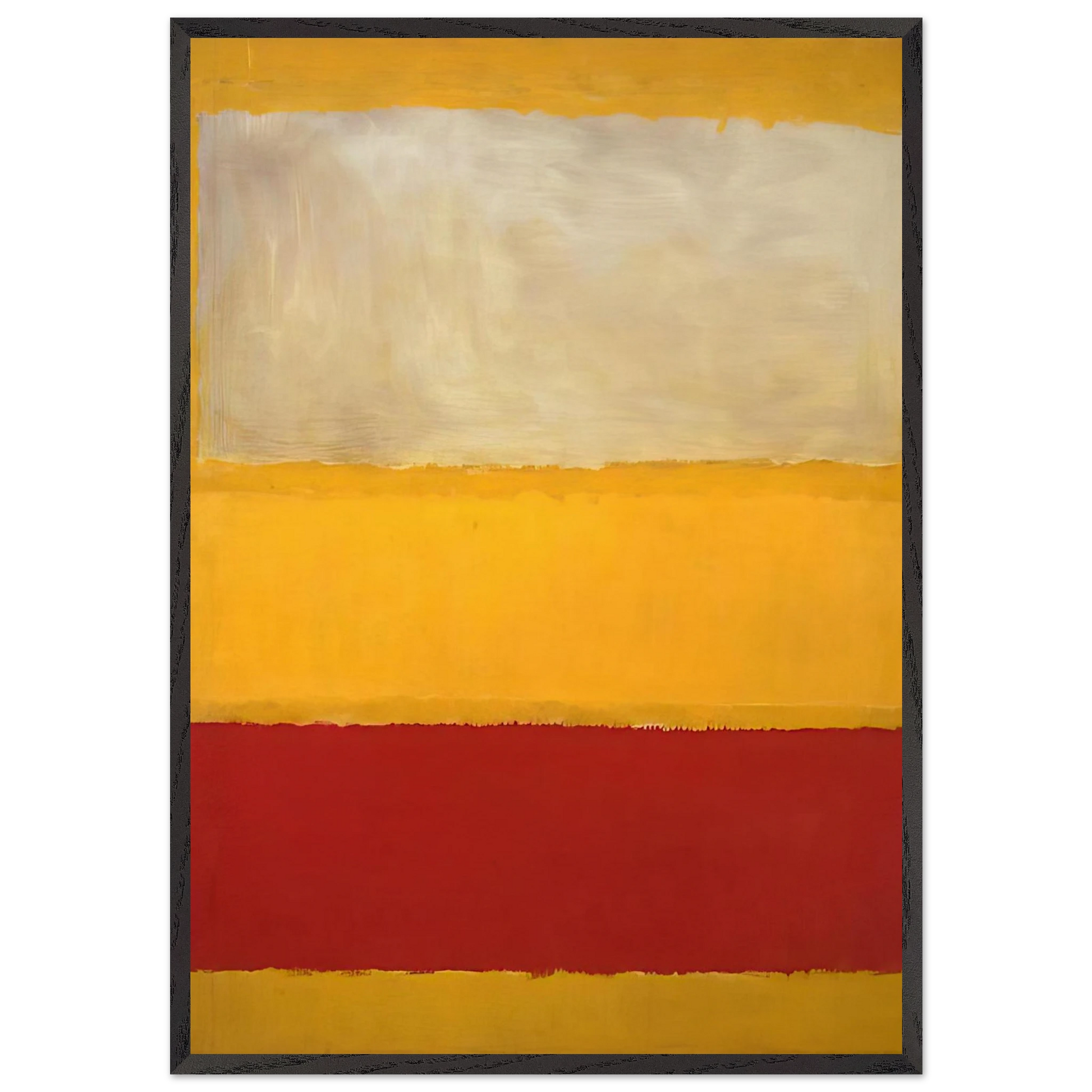 No 13 White Red on Yellow - Mark Rothko Framed Art Print – Black Wooden Frame - Default Title - -Framed Art Print