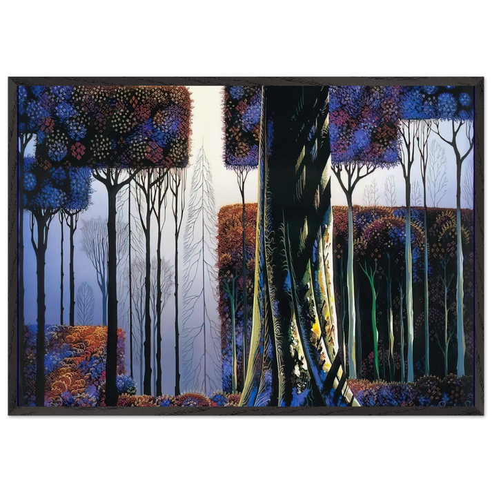 Ancient Forest - Eyvind Earle 70x100 cm / 28x40 inches Framed Art Print – Black Wooden Frame