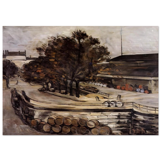 The Wine Market at Jussieu - Paul Cézanne Brushed Aluminum Print - 70x100 cm / 28x40 inches | Paul Cézanne Aluminum Print | Paul Cézanne Prints