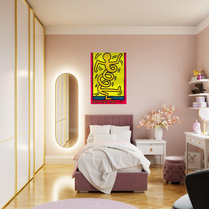 MONTREUX 1983 - Keith Haring Brushed Aluminum Print - 70x100 cm / 28x40 inches | Keith Haring Aluminum Print | Keith Haring Prints