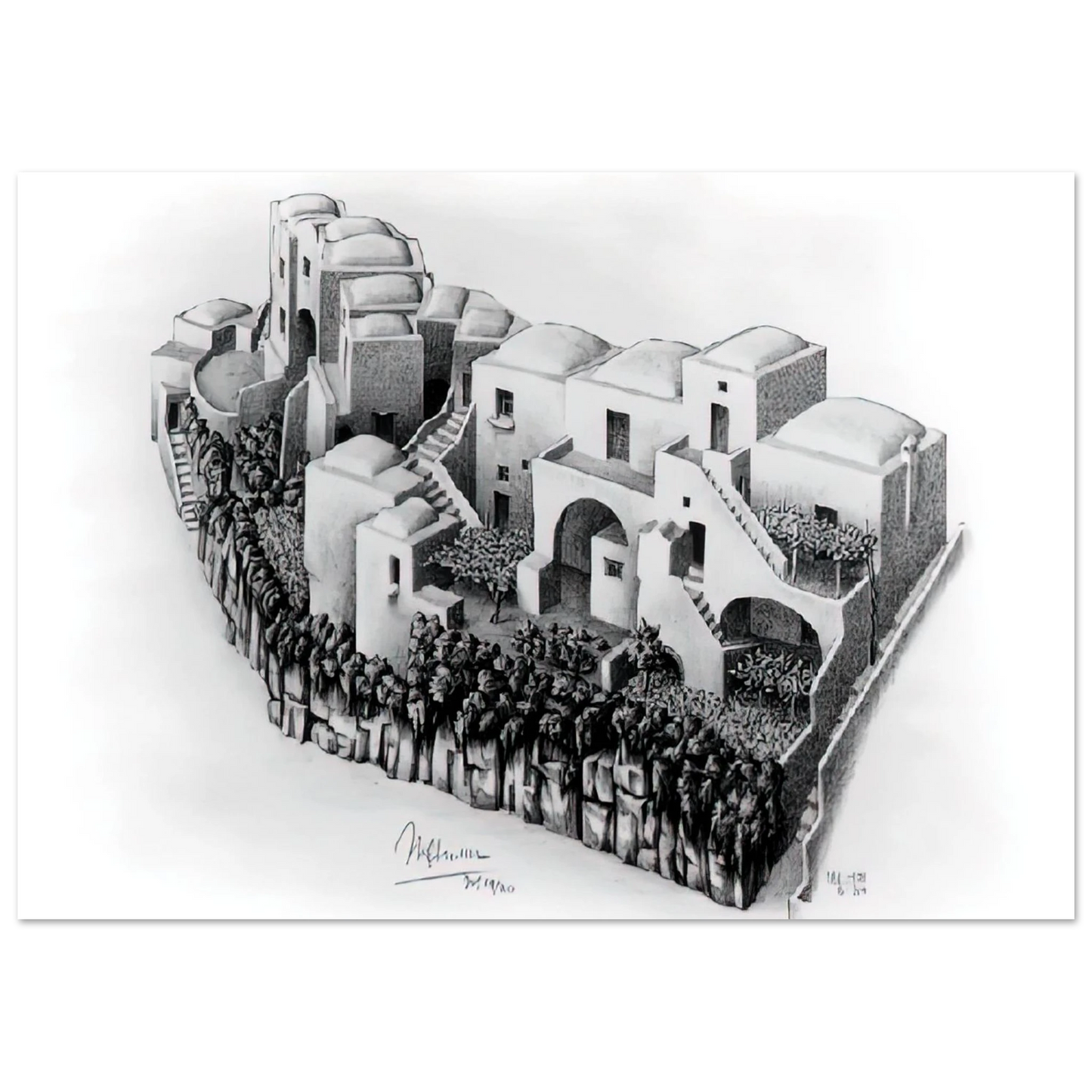 MC Escher - ESCHER (24) Wall Art - 60x80 cm / 24x32 inches - Premium Wooden Framed Poster With Fine Art Paper - Black frame
