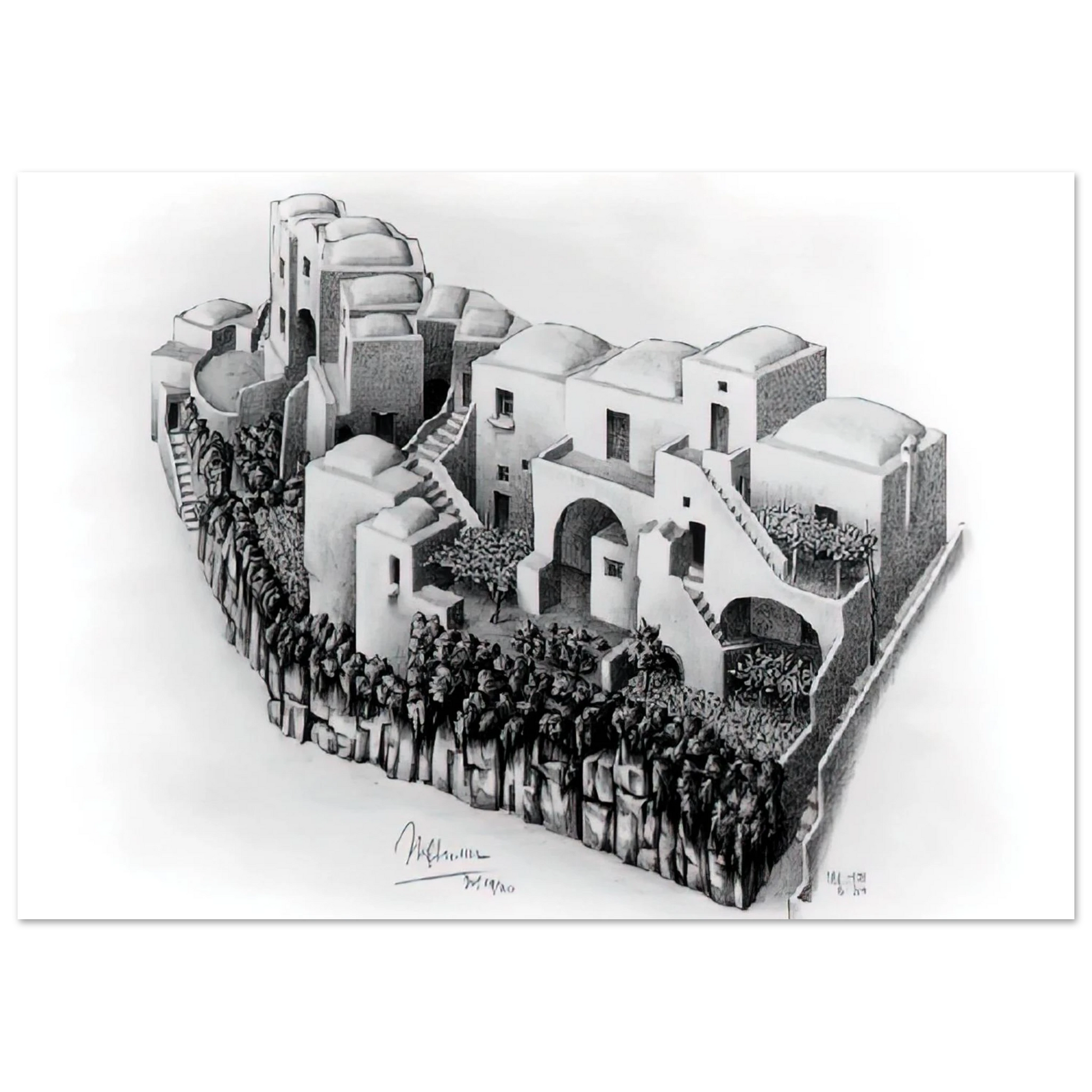MC Escher - ESCHER (24) Wall Art - 60x80 cm / 24x32 inches - Premium Wooden Framed Poster With Fine Art Paper - Black frame