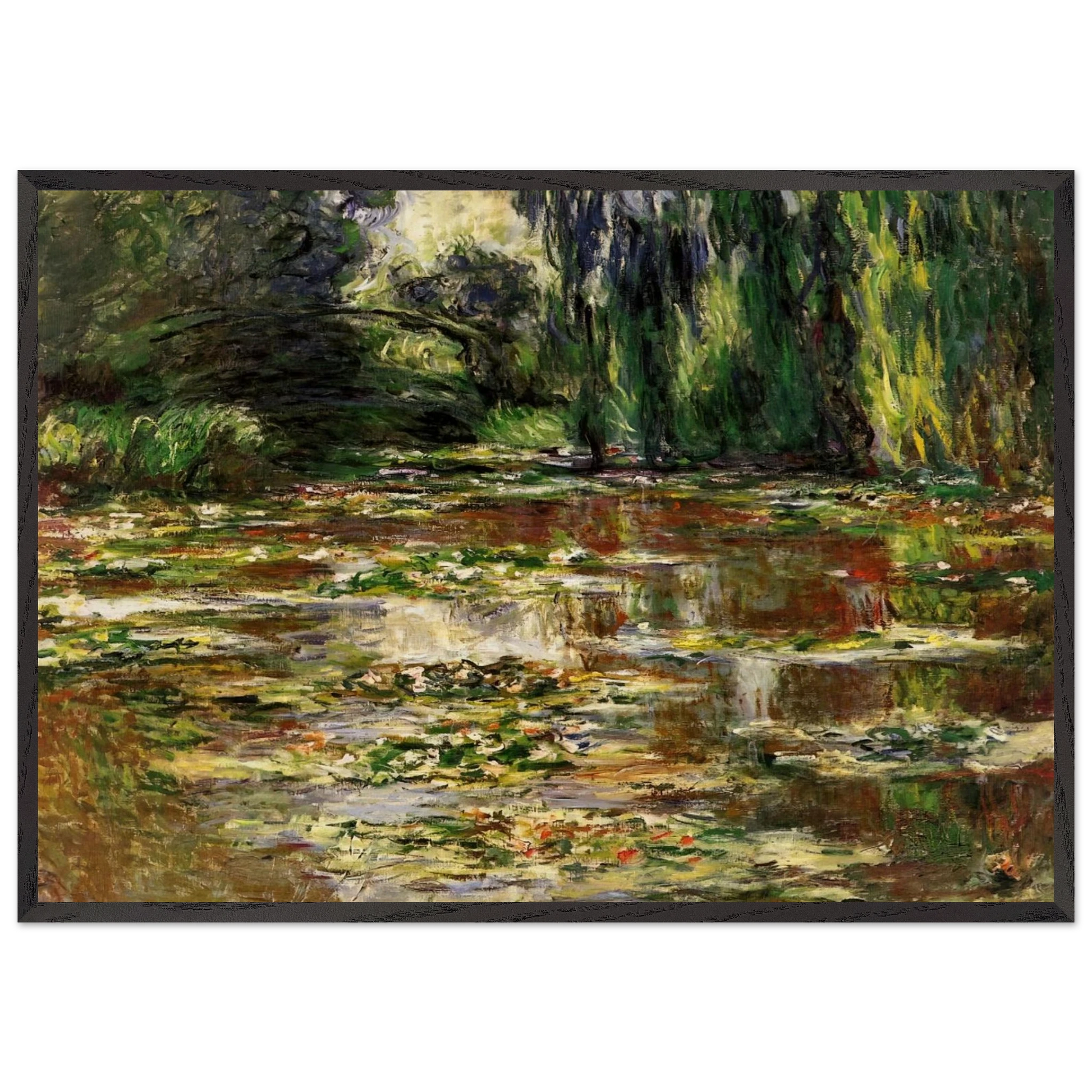 The Japanese Bridge The Bridge over the Water-Lily Pond - claude monet Framed Art Print – Black Wooden Frame - Default Title - -Framed Art Print
