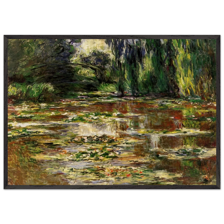 The Japanese Bridge The Bridge over the Water-Lily Pond - claude monet 70x100 cm / 28x40 inches Framed Art Print – Black Wooden Frame