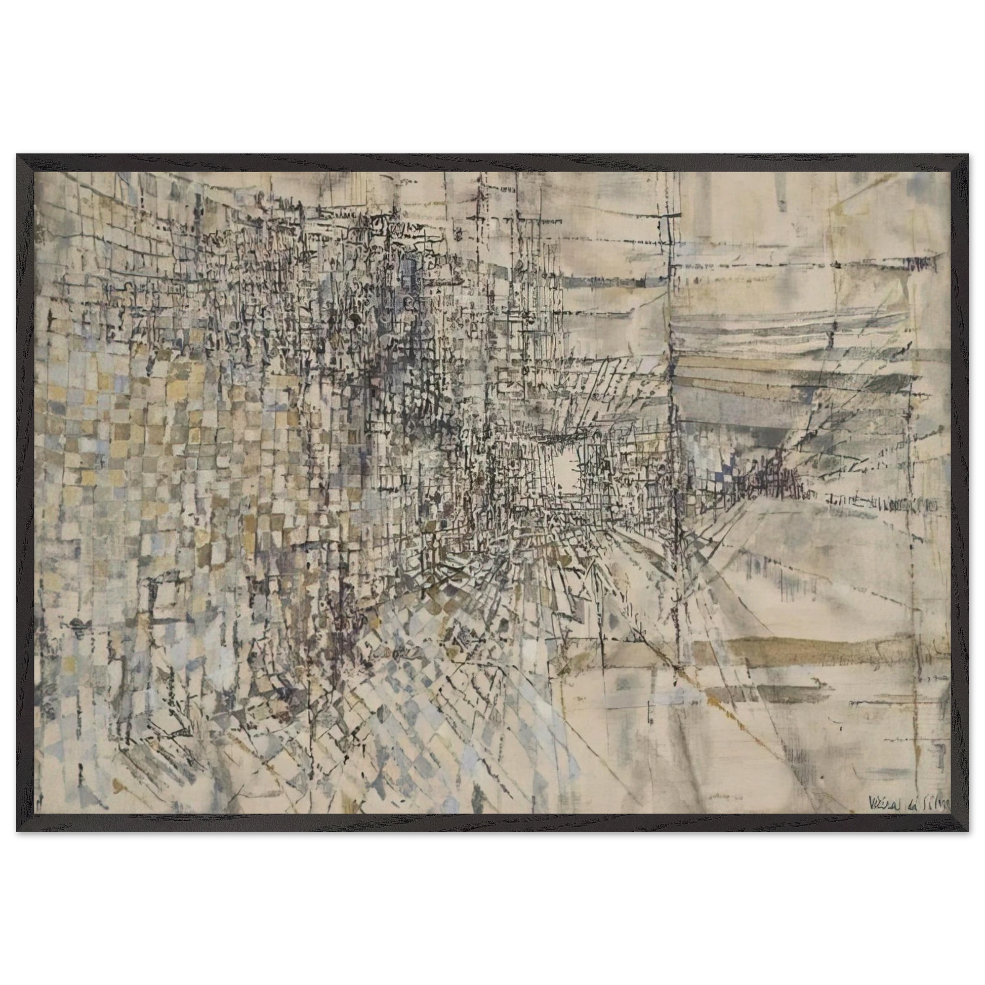 La Garde Des Anges - 1950 - Maria Helena Vieira da Silva Framed Art Print – Black Wooden Frame - Default Title - -Framed Art Print