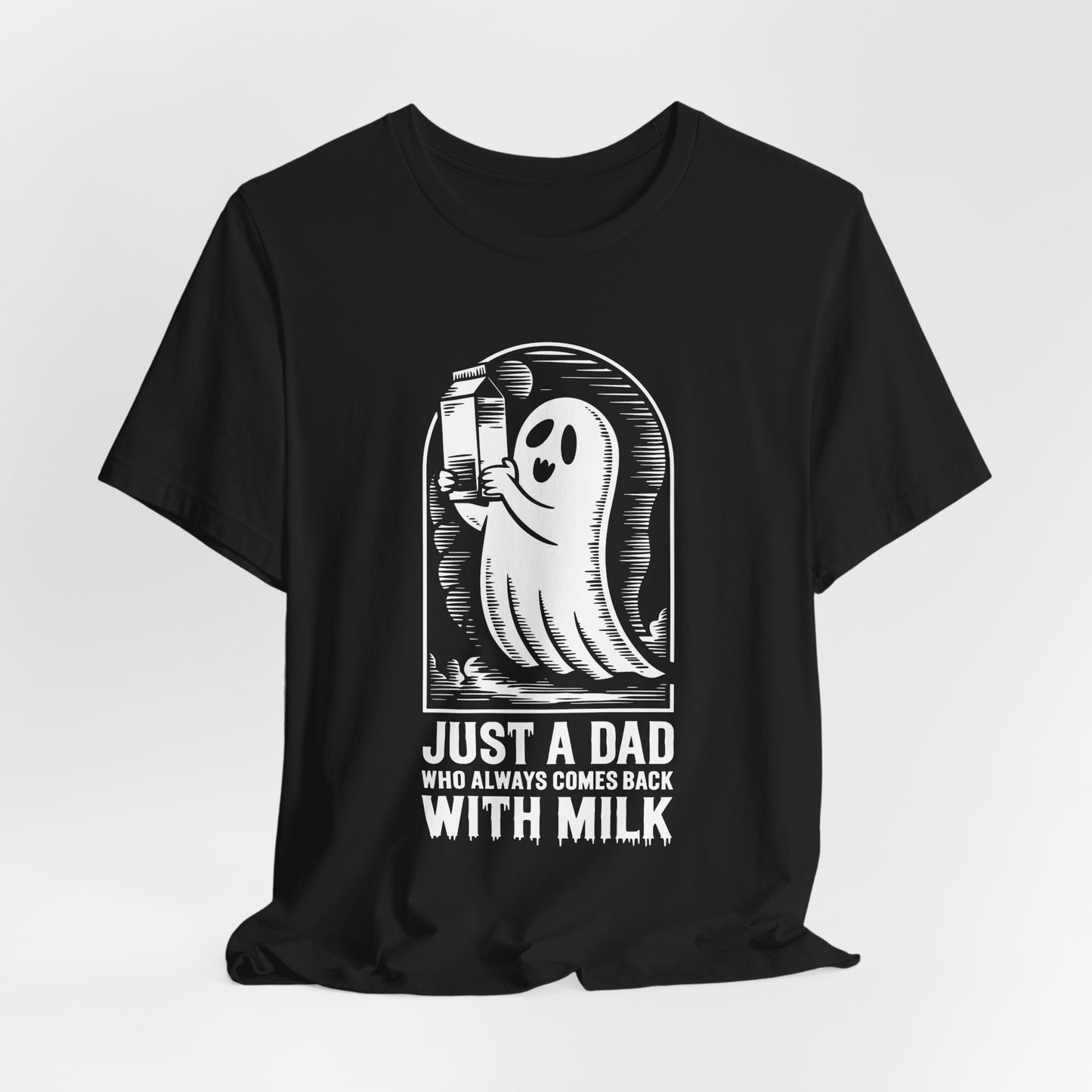 just a dad who always came back with milk halloween T-shirt - Maglietta Unisex in Jersey a Maniche Corte