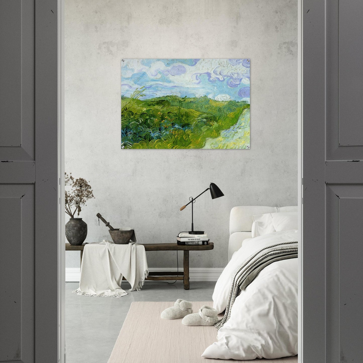 Green Wheat Fields - Vincent van Gogh Acrylic Print - 70x100 cm / 28x40″ inches