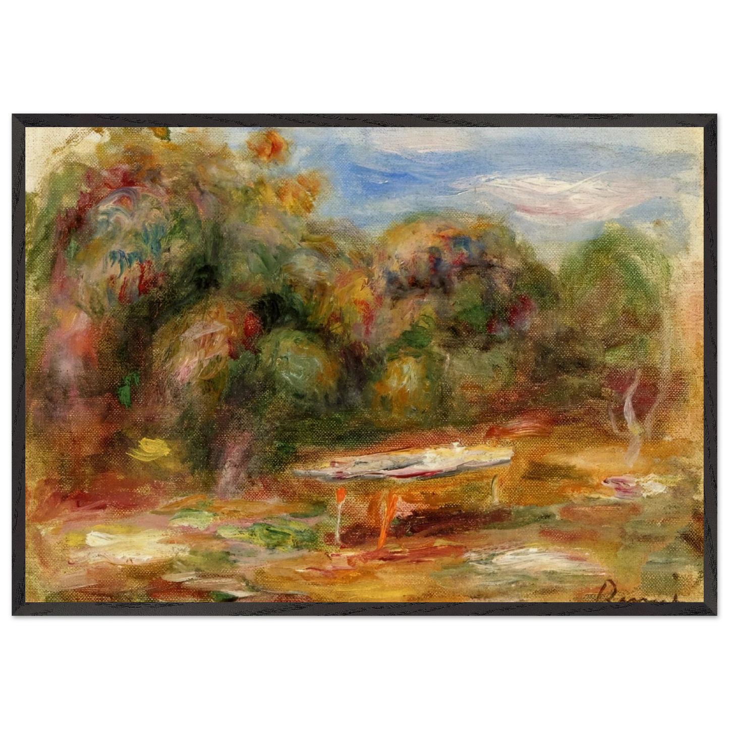 In the Garden at Collettes in Cagnes - Pierre-Auguste Renoir Framed Art Print – Black Wooden Frame - Default Title - -Framed Art Print