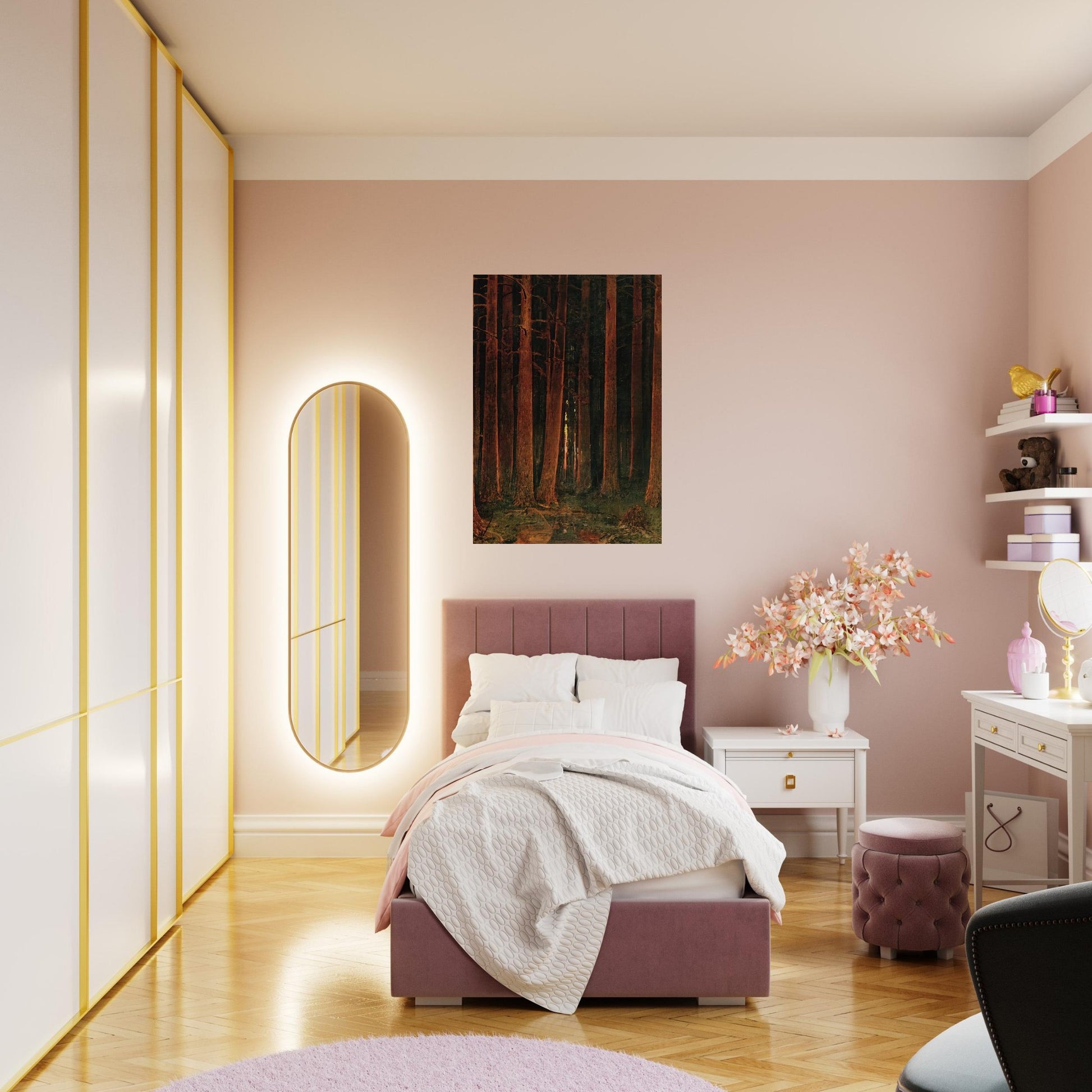 Sunset in the forest - Arkhyp Kuindzhi Brushed Aluminum Print - 70x100 cm / 28x40 inches | Arkhyp Kuindzhi Aluminum Print | Arkhyp Kuindzhi Prints