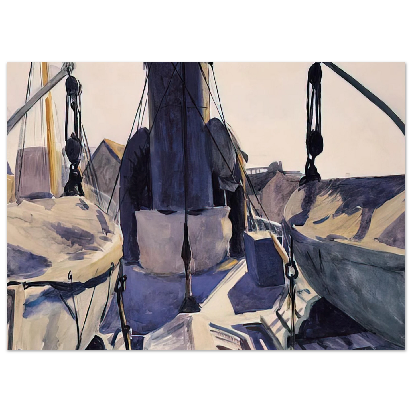 Edward Hopper - Funnel of Trawler Fine Art Poster - 75x100 cm / 30x40 inches
