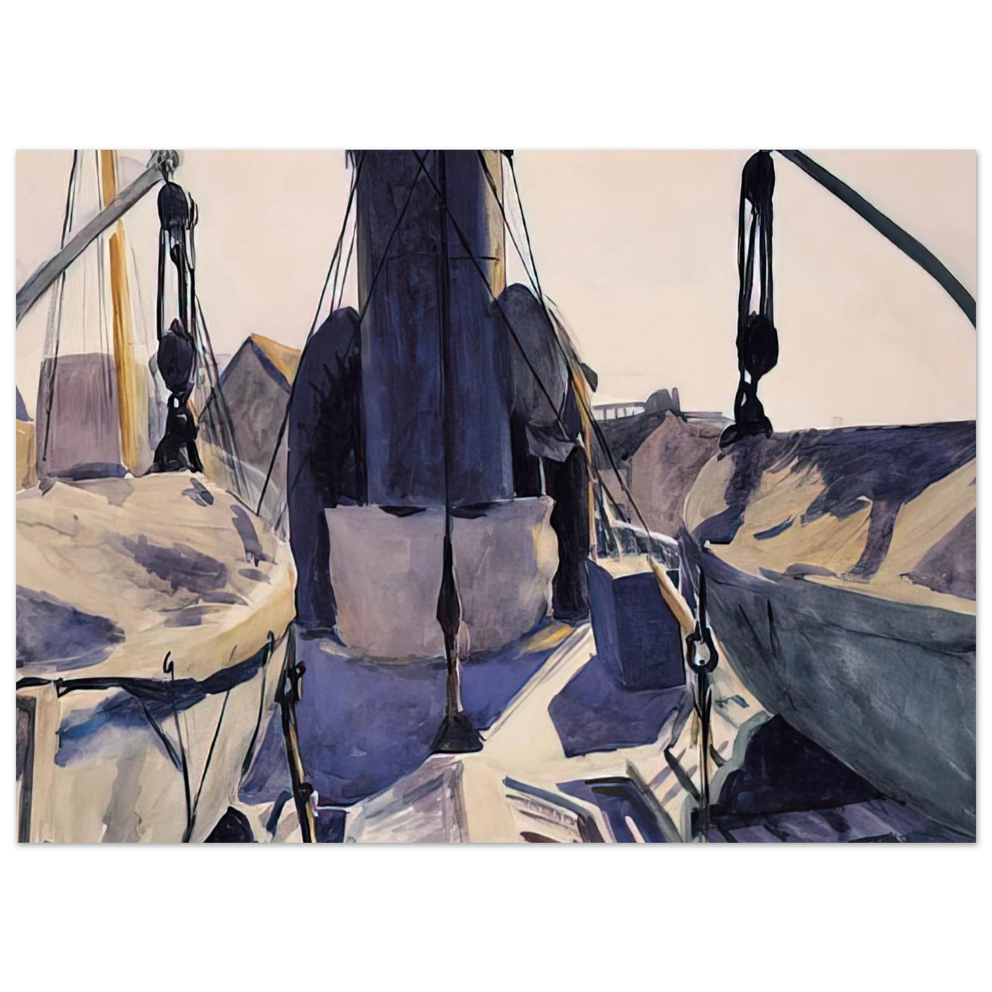 Edward Hopper - Funnel of Trawler Fine Art Poster - 75x100 cm / 30x40 inches