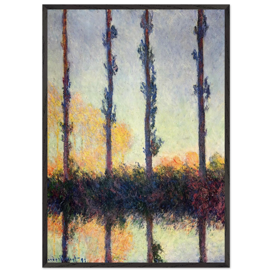 Poplars Four Trees - claude monet Framed Art Print – Black Wooden Frame - Default Title - -Framed Art Print
