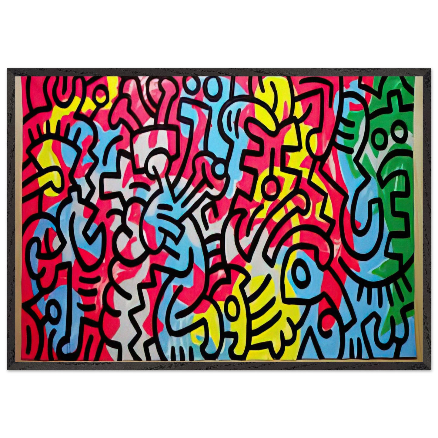 UNTITLED 1987 N2 - Keith Haring Framed Art Print – Black Wooden Frame - Default Title - -Framed Art Print