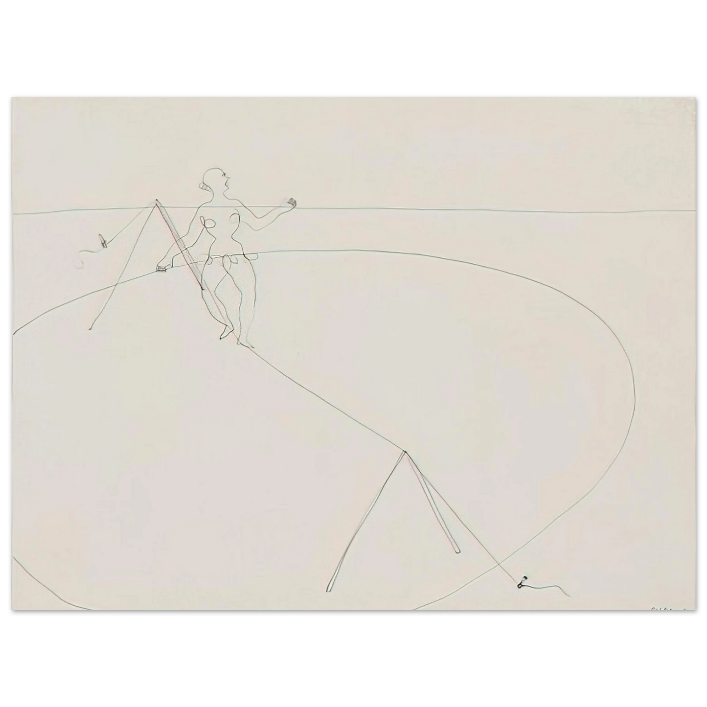 Alexander Calder - TIGHTROPE WALKER 1932 Fine Art Poster - 13x18 cm / 5x7 inches