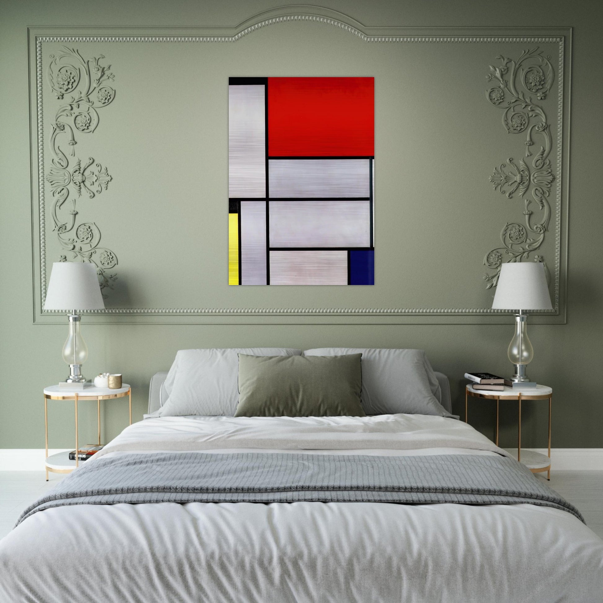 Tableau I - Piet Mondrian Brushed Aluminum Print - 70x100 cm / 28x40 inches | Piet Mondrian Aluminum Print | Piet Mondrian Prints