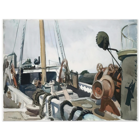 Edward Hopper - Deck of a Beam Trawler, Gloucester Fine Art Poster - 13x18 cm / 5x7 inches