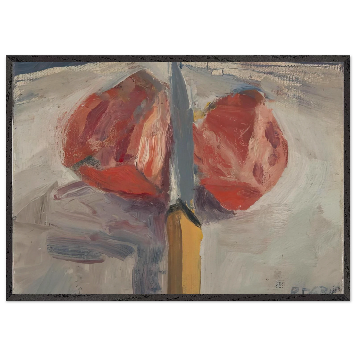 Tomato and Knife - Richard Diebenkorn Framed Art Print – Black Wooden Frame - Default Title - -Framed Art Print