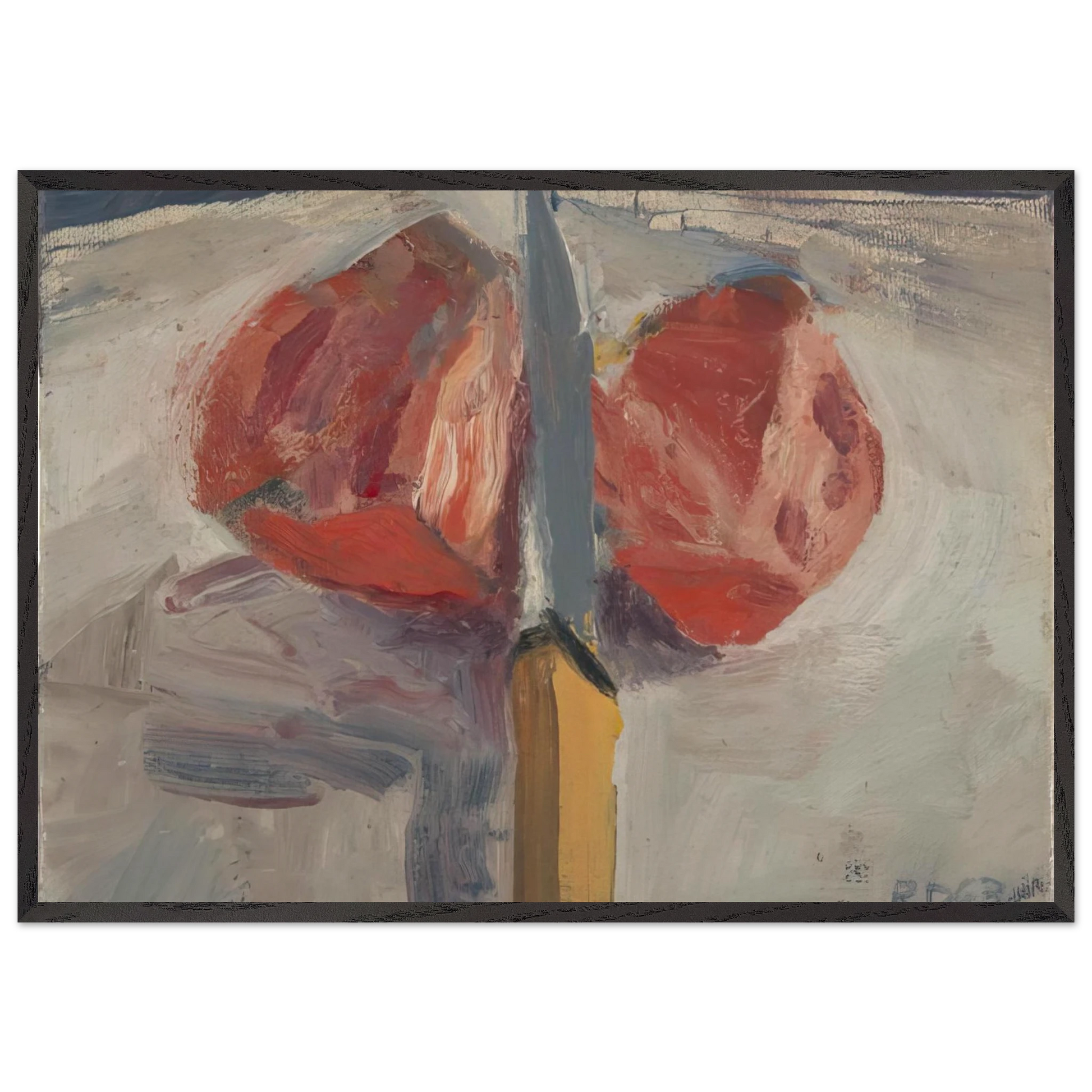 Tomato and Knife - Richard Diebenkorn Framed Art Print – Black Wooden Frame - Default Title - -Framed Art Print