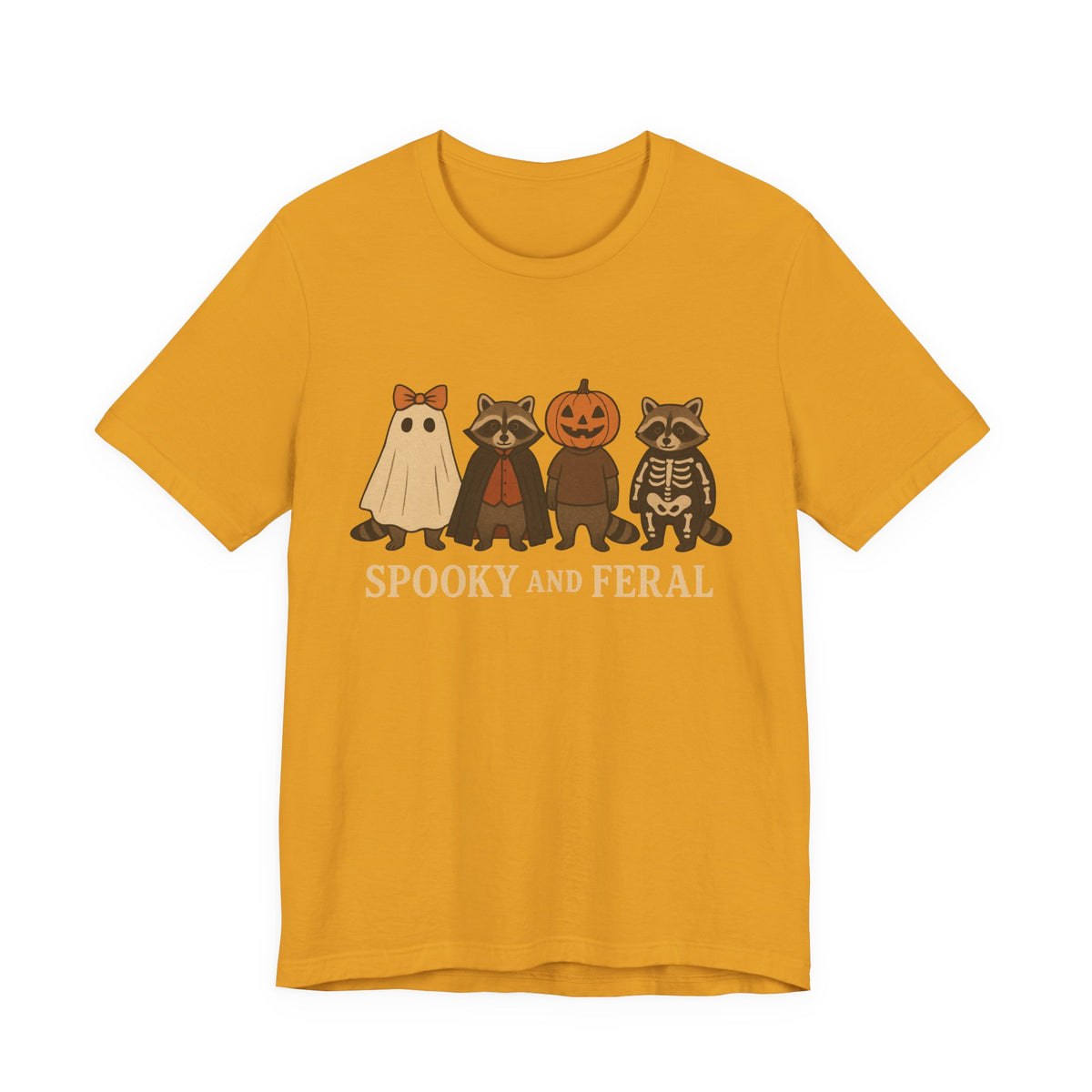 Spooky Raccoon Shirt, Funny Halloween Graphic Tee, Cute Vintage Fall T-Shirt, Trendy Womens Halloween Shirt, Feral Raccoon Tee