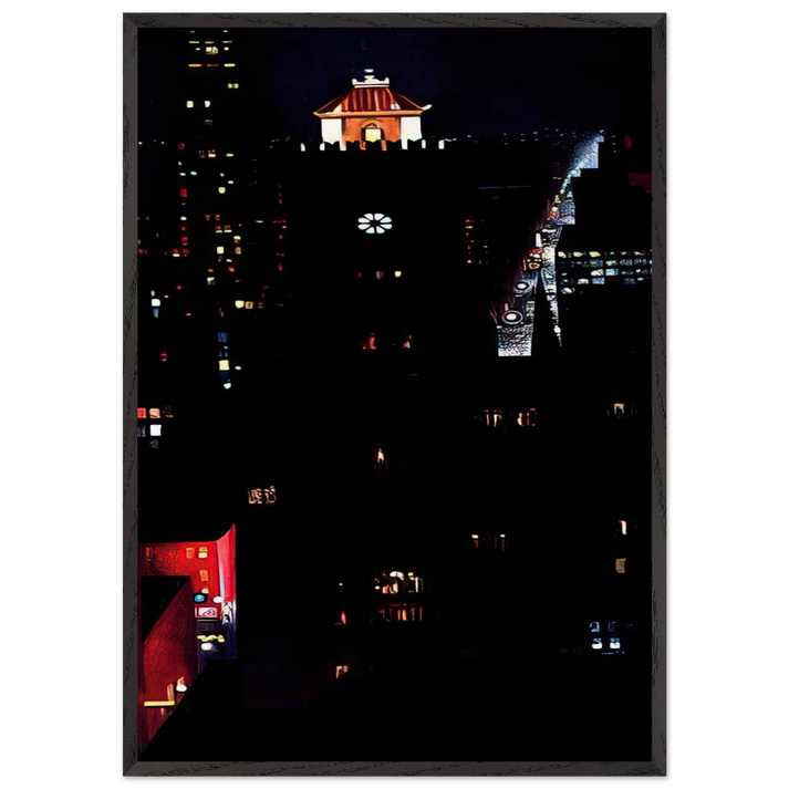 New York Night - Georgia OKeeffe 70x100 cm / 28x40 inches Framed Art Print – Black Wooden Frame