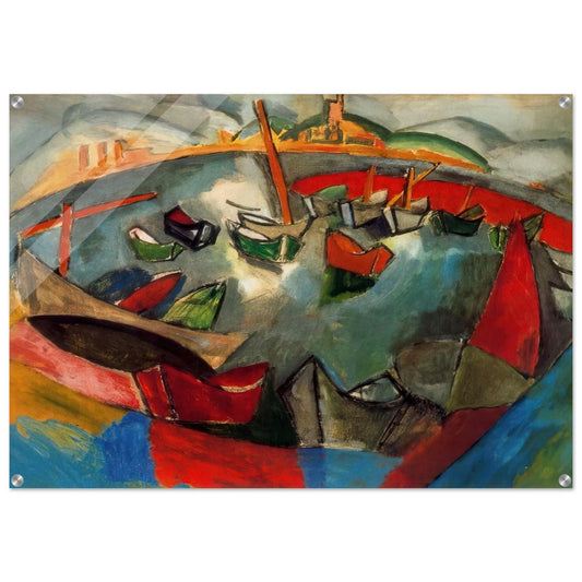 BOATS IN MARSEILLE 1908 - Raoul Dufy Acrylic Print - 70x100 cm / 28x40″ inches | Raoul Dufy Wall Art | Raoul Dufy Prints