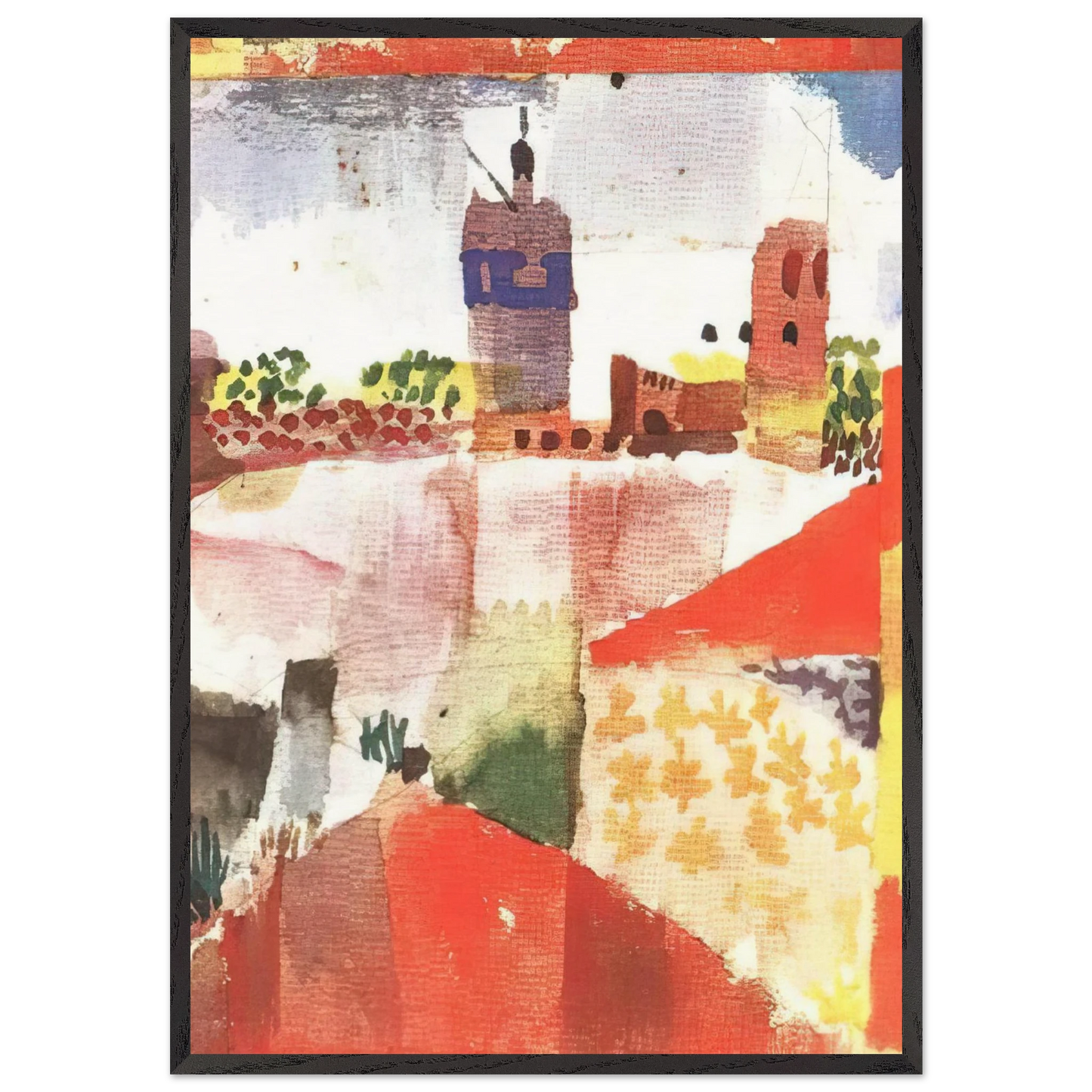 HAMMAMET WITH MOSQUE 1914 - Paul Klee Framed Art Print – Black Wooden Frame - Default Title - -Framed Art Print