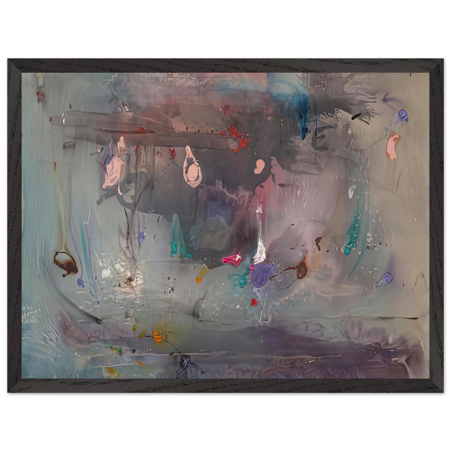 Helen Frankenthaler - Grey Fireworks, 1982- Wall Art - 28x40 inches / 70x70 cm - Canvas (Imperial) - -