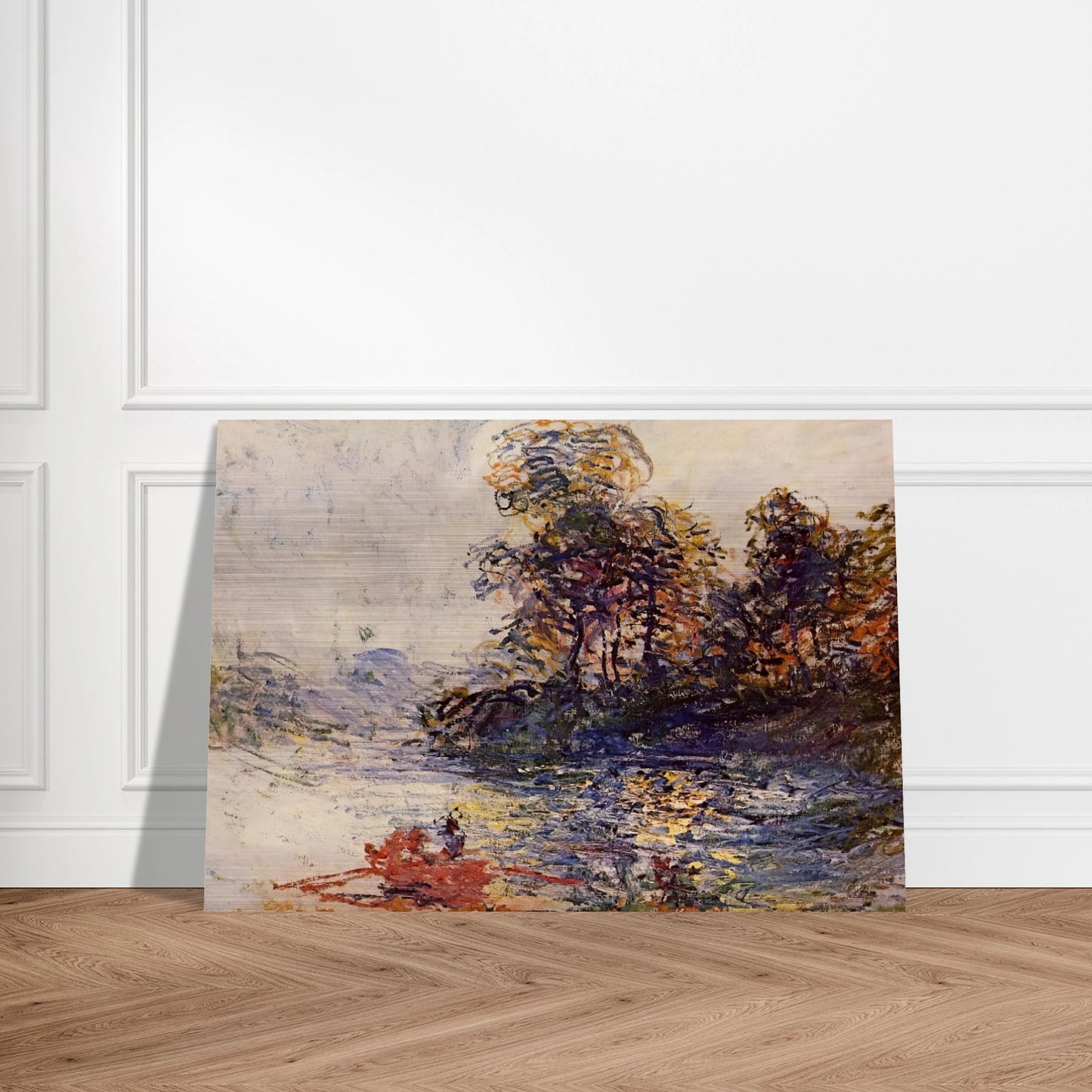 The River - claude monet Brushed Aluminum Print - 70x100 cm / 28x40 inches | claude monet Aluminum Print | claude monet Prints