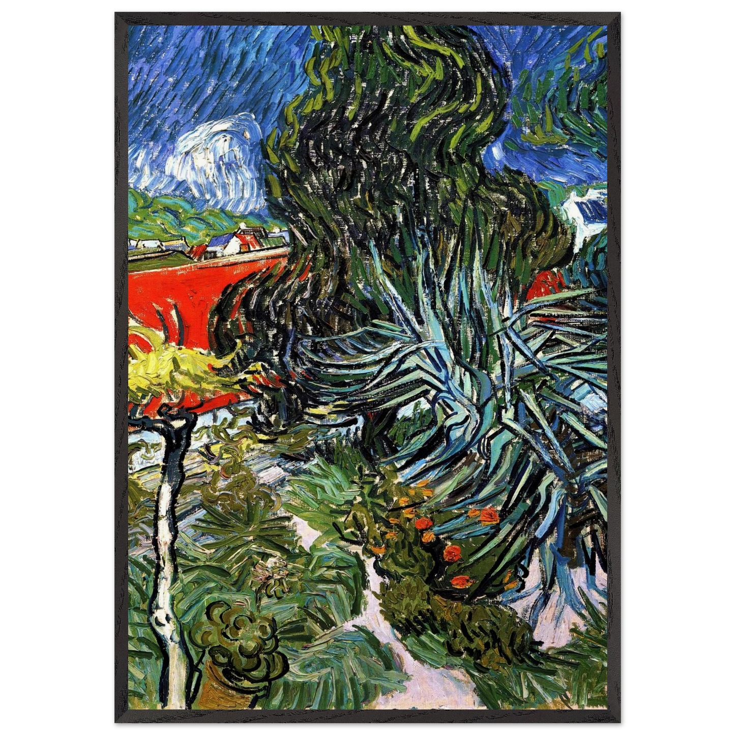 The Garden of Doctor Gachet at Auvers-sur-Oise - Vincent van Gogh Framed Art Print – Black Wooden Frame - Default Title - -Framed Art Print