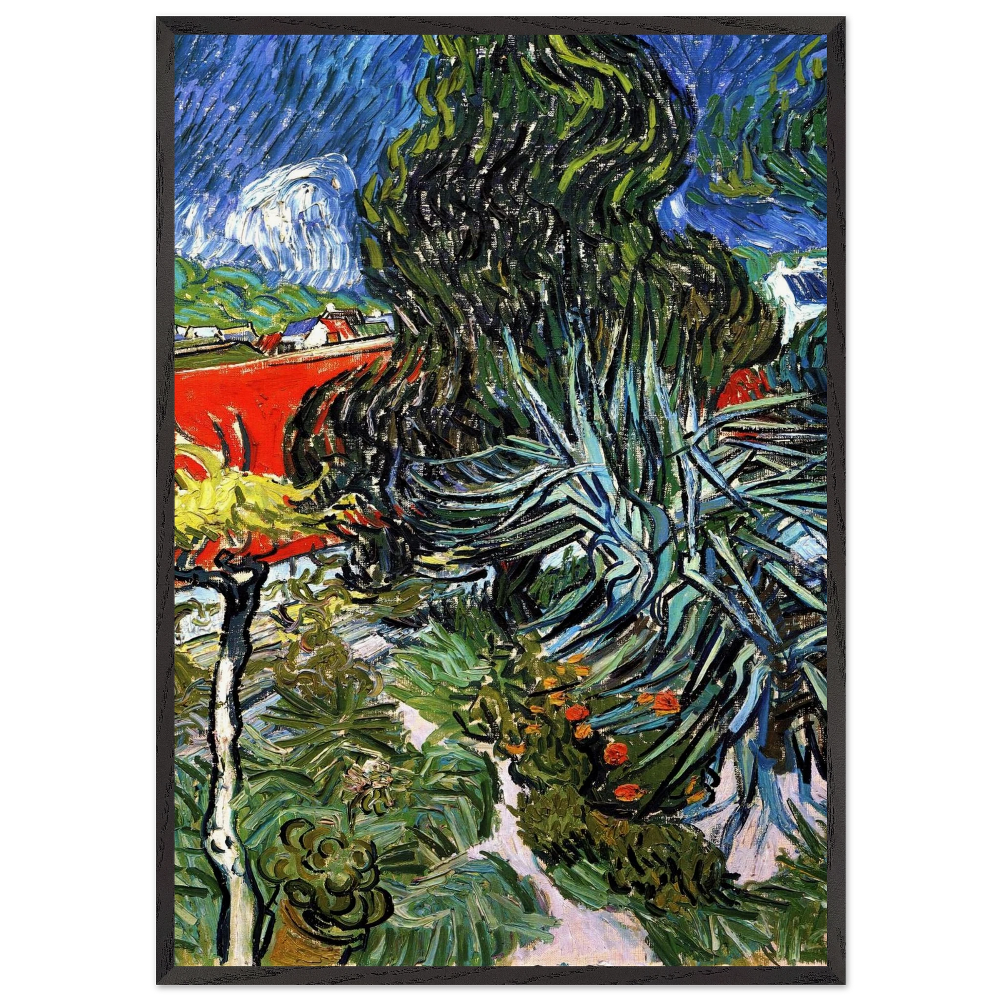 The Garden of Doctor Gachet at Auvers-sur-Oise - Vincent van Gogh Framed Art Print – Black Wooden Frame - Default Title - -Framed Art Print