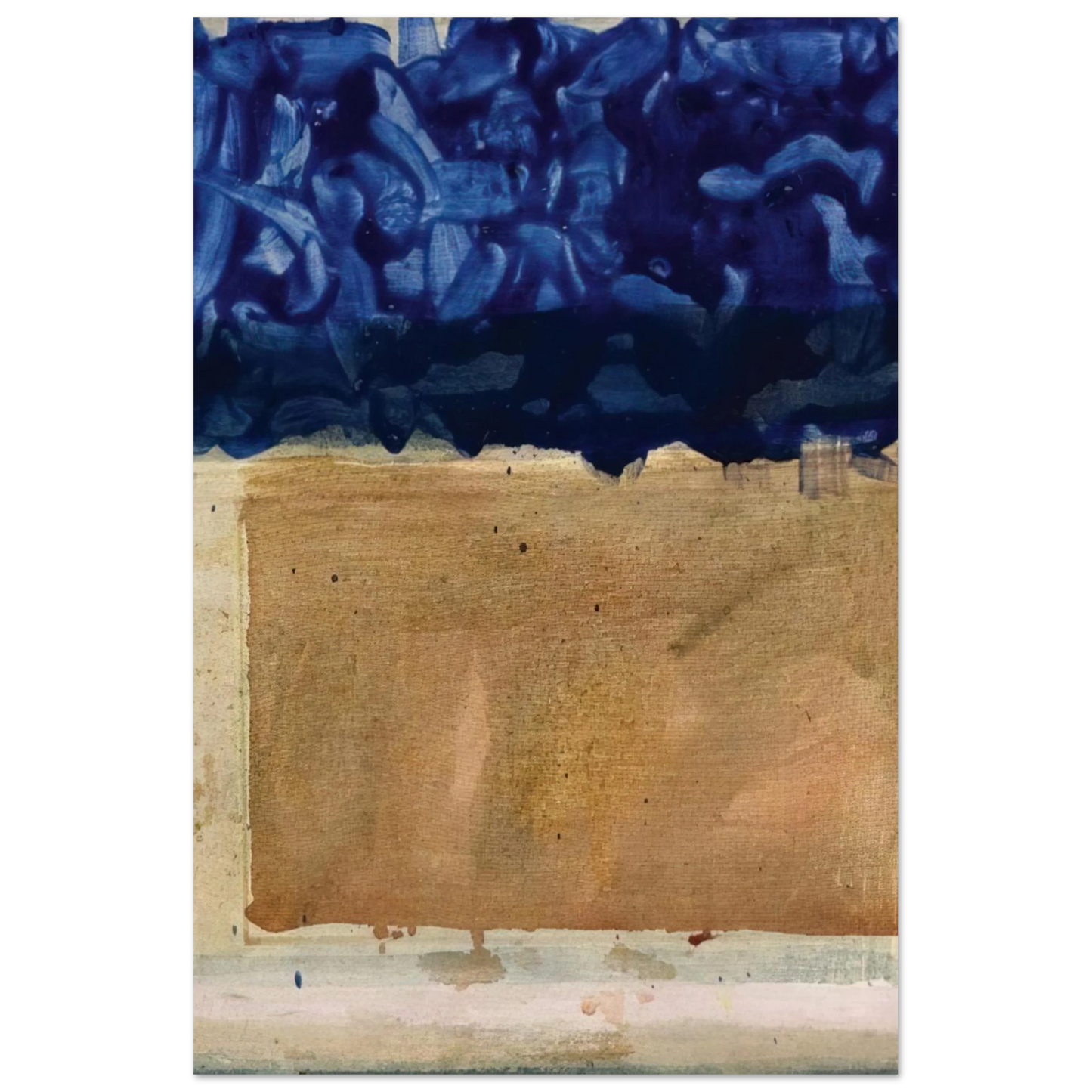 Helen Frankenthaler - Shoreline - 1952 Wall art - 70x70 cm / 28x28 inches - Premium Wooden Framed Poster With Fine Art Paper - White frame
