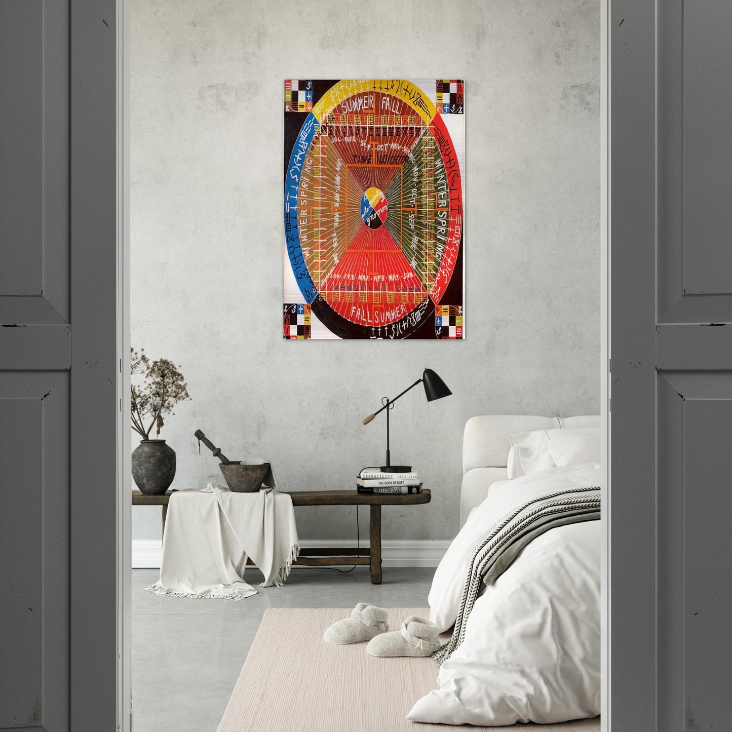 The Sun Rises Twice, Per 3, Per 4 - 1973 - Alfred Jensen Brushed Aluminum Print - 70x100 cm / 28x40 inches | Alfred Jensen Aluminum Print | Alfred Jensen Prints