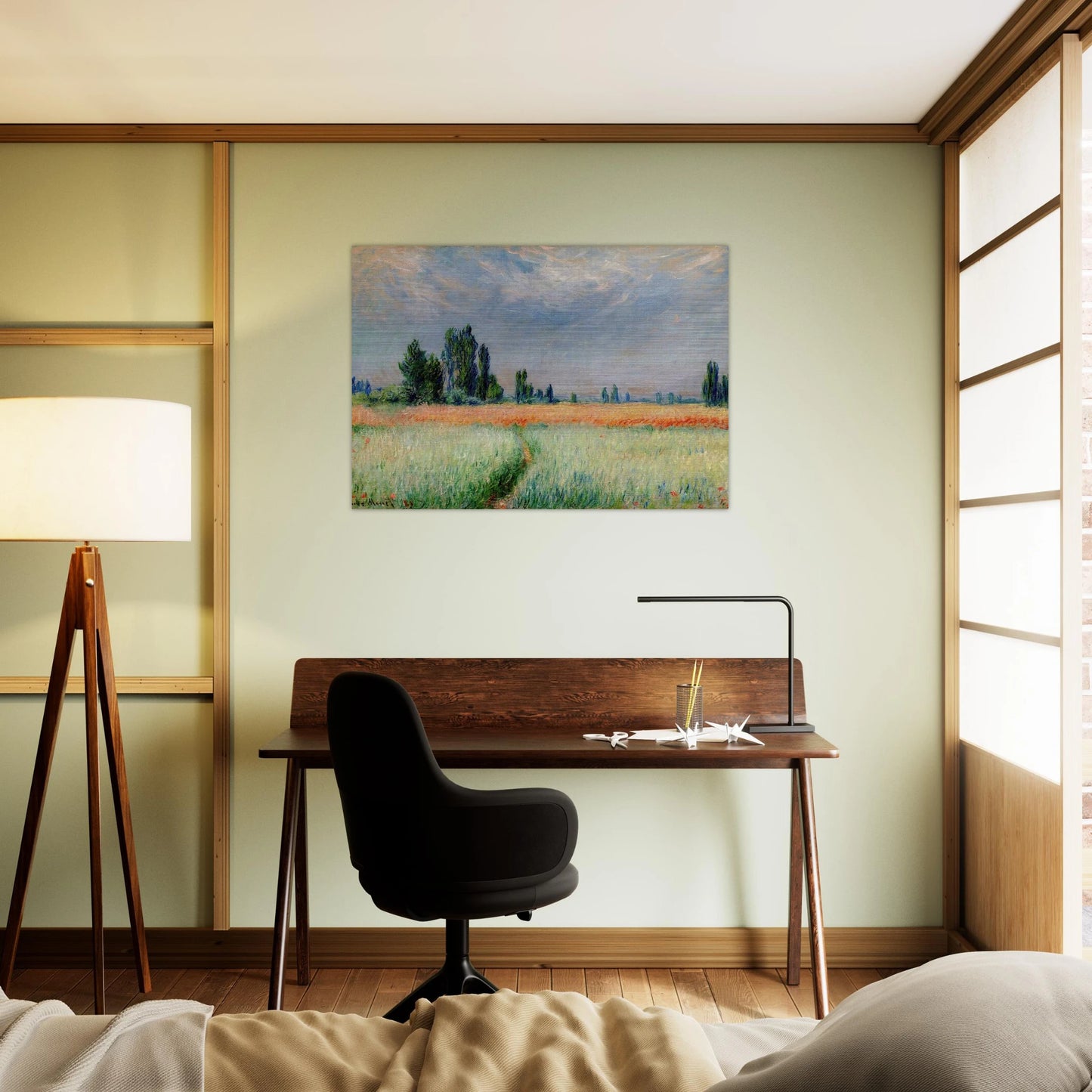 The Wheat Field - claude monet Brushed Aluminum Print - 70x100 cm / 28x40 inches | claude monet Aluminum Print | claude monet Prints