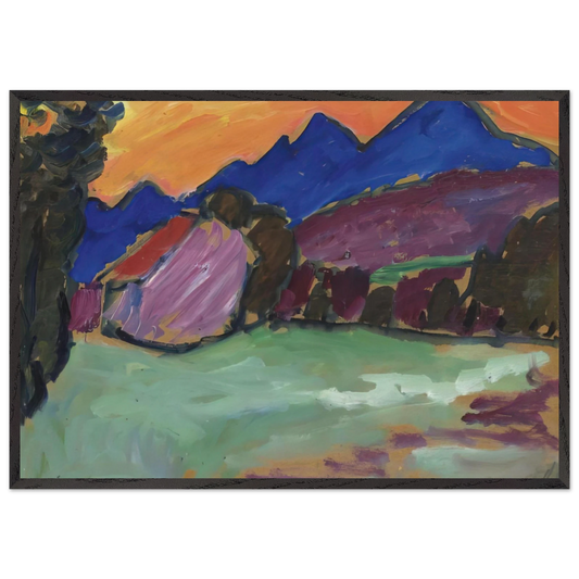 ROTER ABEND BLAUE BERGE 1910 - Alexej von Jawlensky Framed Art Print – Black Wooden Frame - Default Title - -Framed Art Print