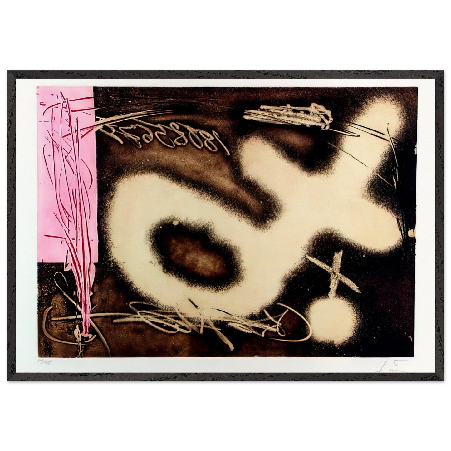 EL P NDULO INM VIL I 1982 - Antoni Tapies Framed Art Print – Black Wooden Frame - Default Title - -Framed Art Print