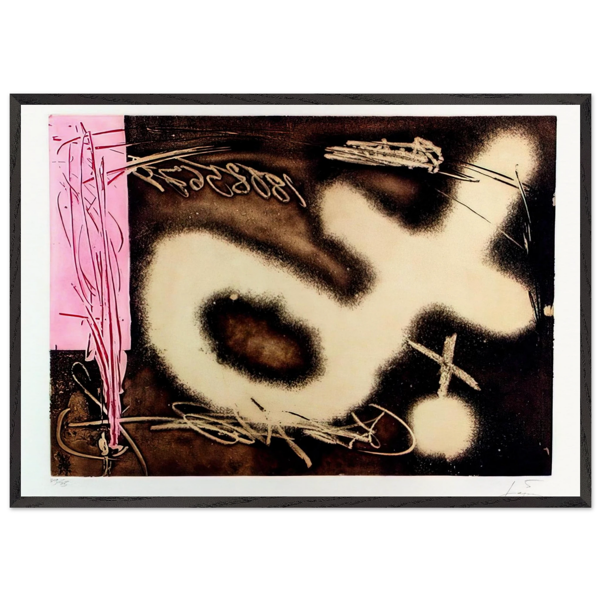 EL P NDULO INM VIL I 1982 - Antoni Tapies Framed Art Print – Black Wooden Frame - Default Title - -Framed Art Print