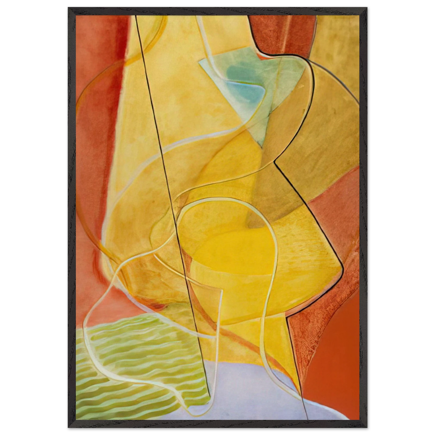 Composition aux Plais Jaunes - 1933 - John Ferren Framed Art Print – Black Wooden Frame - Default Title - -Framed Art Print